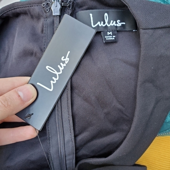 Lulu's Norma Black Cross Strap Skater Mini Dress Women's Size Medium M - Picture 5 of 6